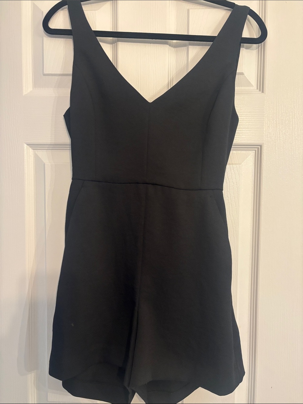 Classic Black V-Neck Sleeveless Jumpsuit/shorts